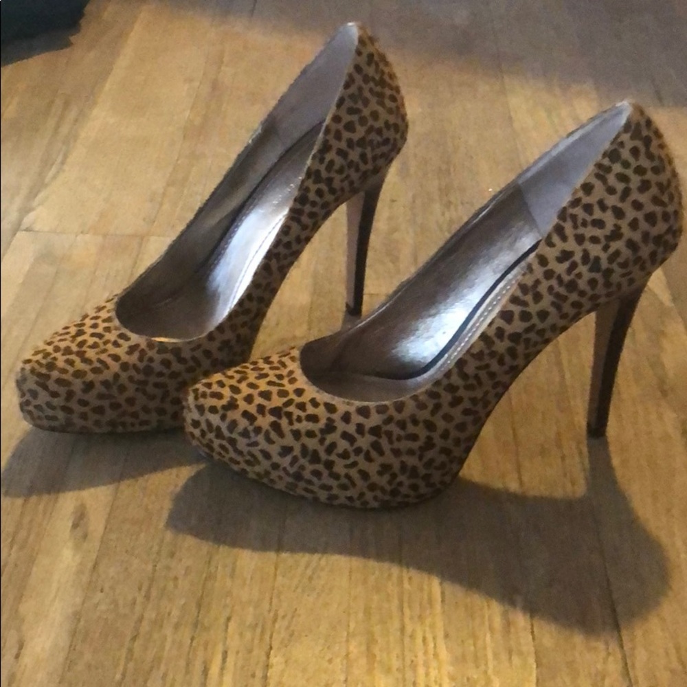 BCBGenerations animal print heels.